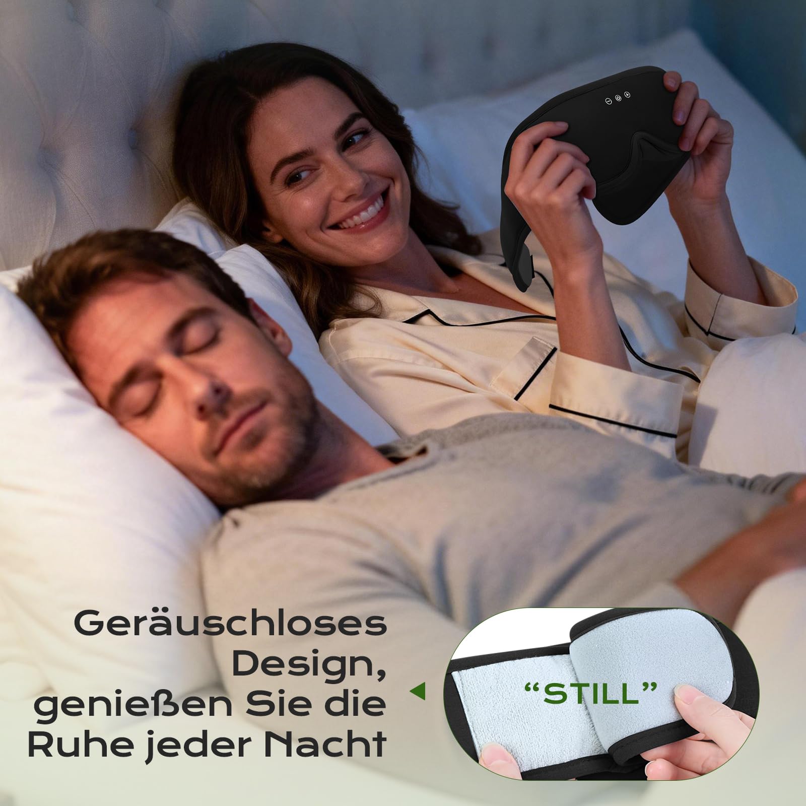 musicozy Máscara de bambú 3D para dormir con auriculares para DE (XY), color negro
