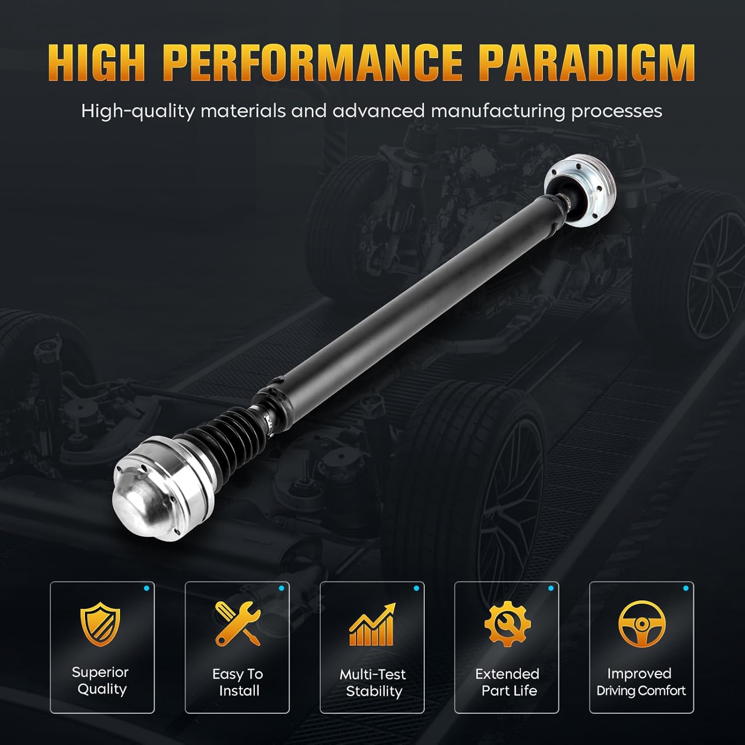 Front Drive Shaft Assembly, Driveshaft Prop Shaft Compatible with Jeep Commander/Grand Cherokee [Automatic Transmission] 2007-2010 3.7L 4.7L 5.7L 6.1L, 4WD/AWD, ‎Replace# 52853431AA