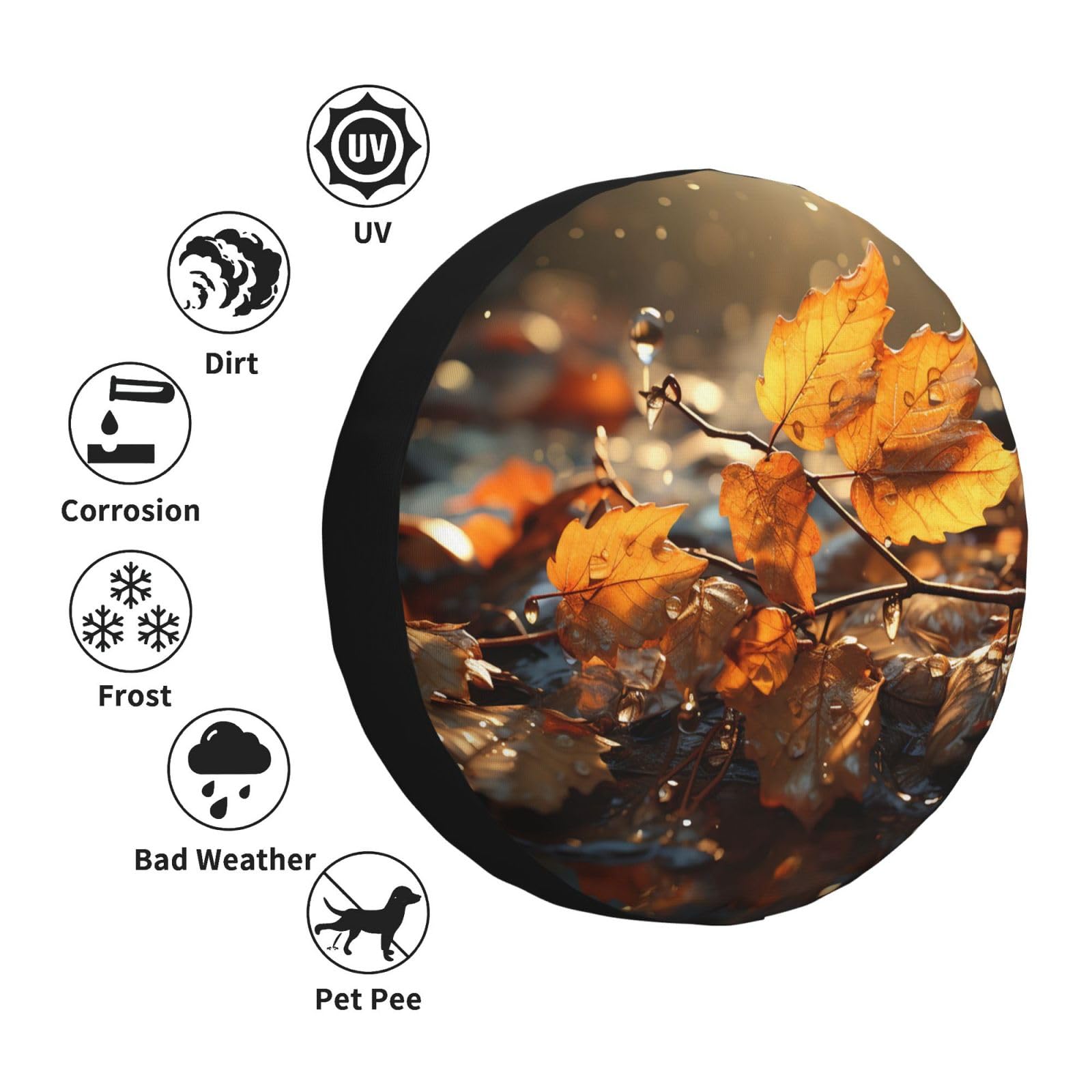 Full Moon Spare Tire Cover - Waterproof UV Sun Protection For RV, SUV, Truck
