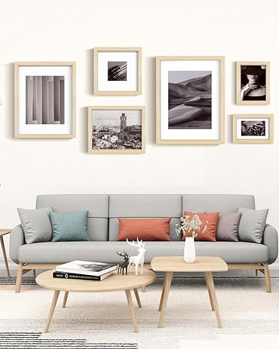 Miniatura 6 de Egofine - Juego de 4 portarretratos 11 x 14 pulgadas de madera maciza y cubierta de plexiglás de 5 x 78 x 10 pulgadas con paspartú o 11 x 14