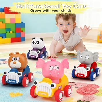 AugToy Press to Go Cars Toys for Baby Infant Toddlers Toys
