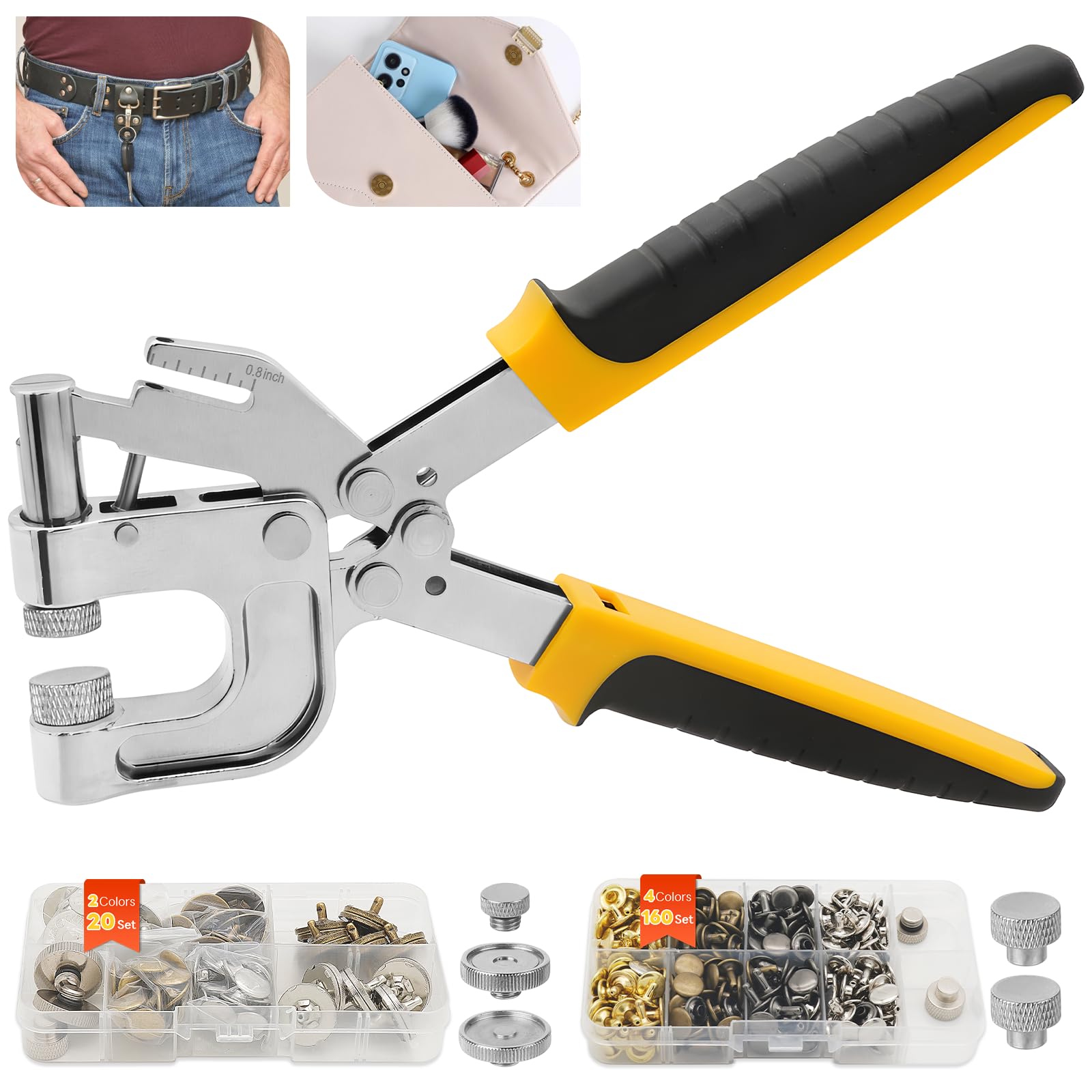 Remaches de doble tapa y broches magnéticos para manualidades con cuero piel