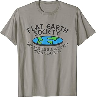 Flat Earth Society - Members Around The Globe T-Shirt - Joke