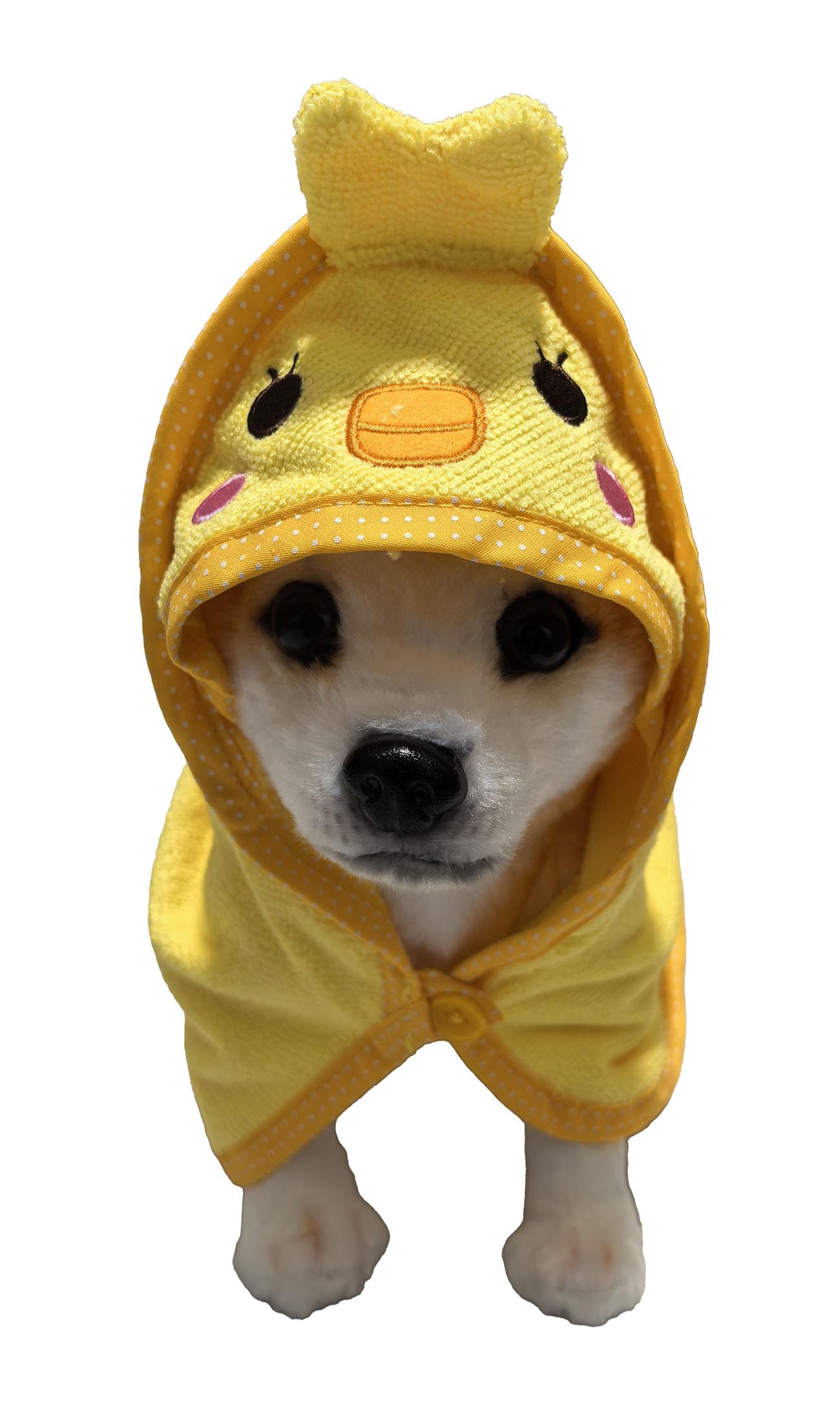 IOICYBF Dog Hooded Bathrobe Towel, Fast Drying Bath Towel Absorbent Warm Blanket Yellow L