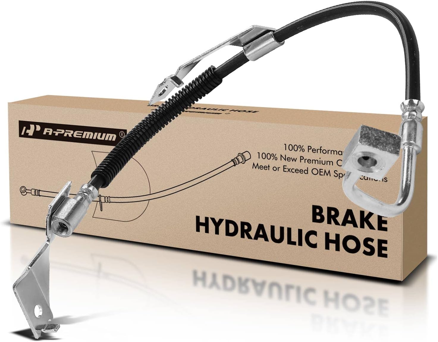 A-Premium Front Passenger Brake Hydraulic Hose Compatible with Select Ford and Lincoln Models - For F-150 1997-2003, For F-150 Heritage 2004, For F-250 1997-1999, Expedition, Navigator, Blackwood