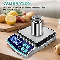 Vista 5 de Balanza Digital de Laboratorio 5000g x 0.1g oz/lb/g/kg Balanza Electrónica de Precisión Científica, Analítica para Laboratorio, Joyería, Cocina