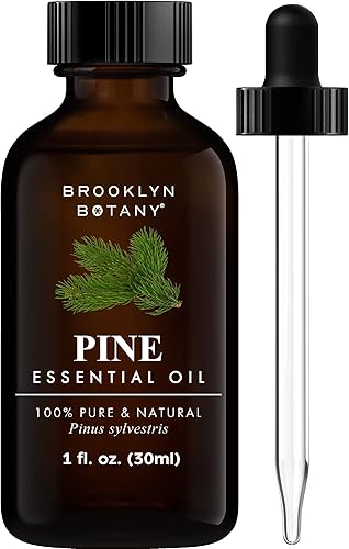 Brooklyn Botany Aceite esencial de pino 100% puro y natural Aceite de alta calidad con cuentagotas para hacer jabón y velas, bricolaje y