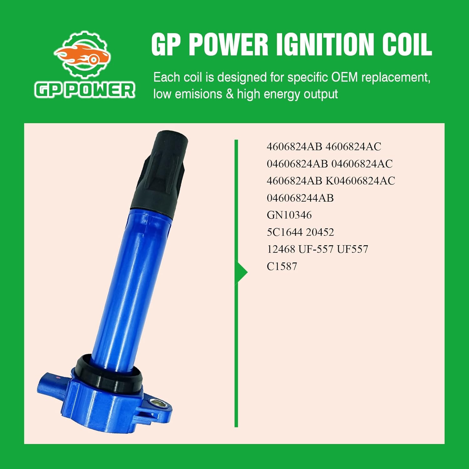 Performance Blue Ignition Coil Packs Set Of 4 Compatible With Jeep Patriot Compass Dodge Journey Caliber Avenger Chrysler 200 Sebring 2.0 2.4 L4 Replacement For UF557 04606824AB C1587