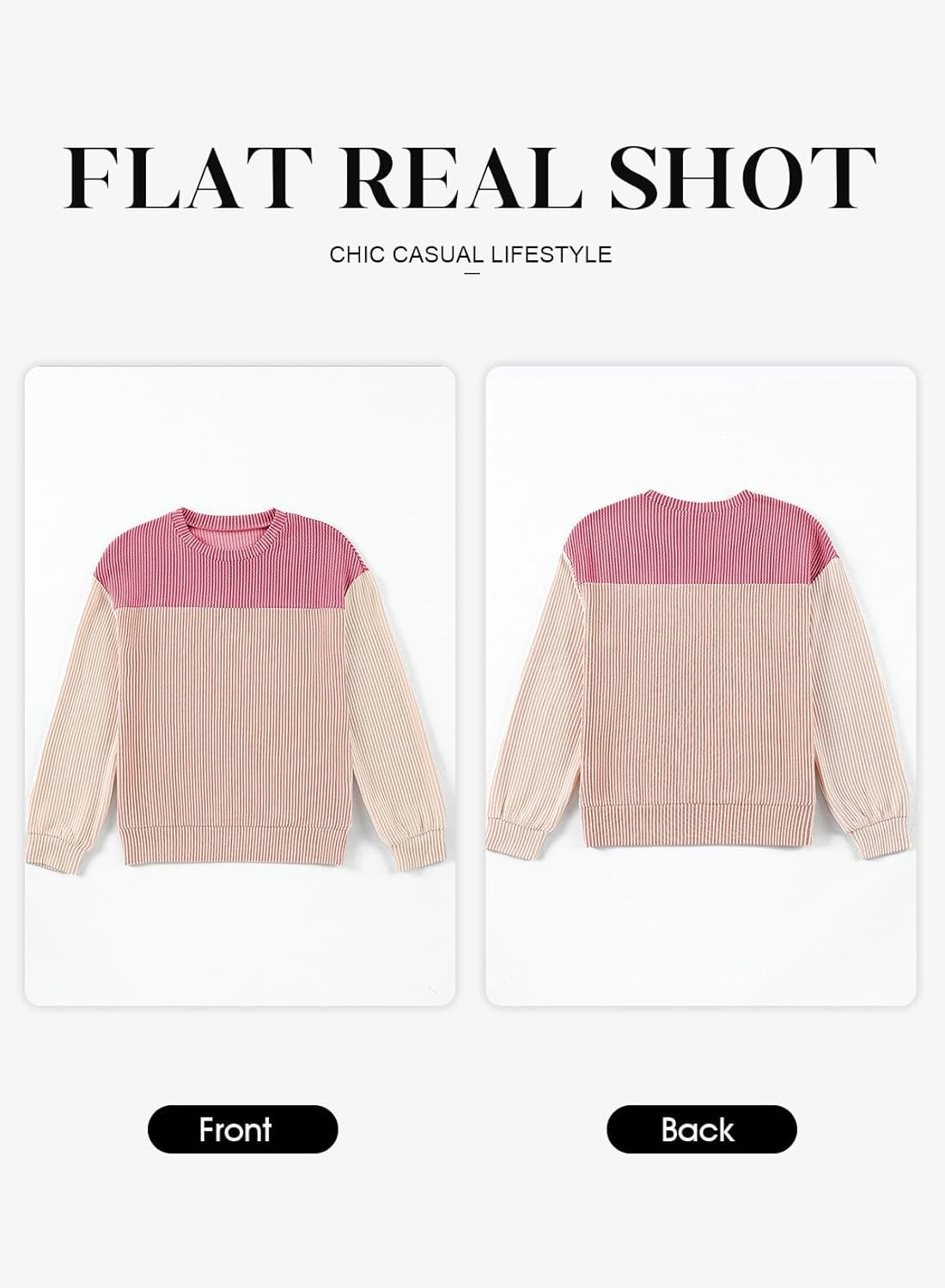 blibean Tween Girls Fall Long Sleeve Shirt Kid Color Block Tops Size 6-15 Years - Image 5