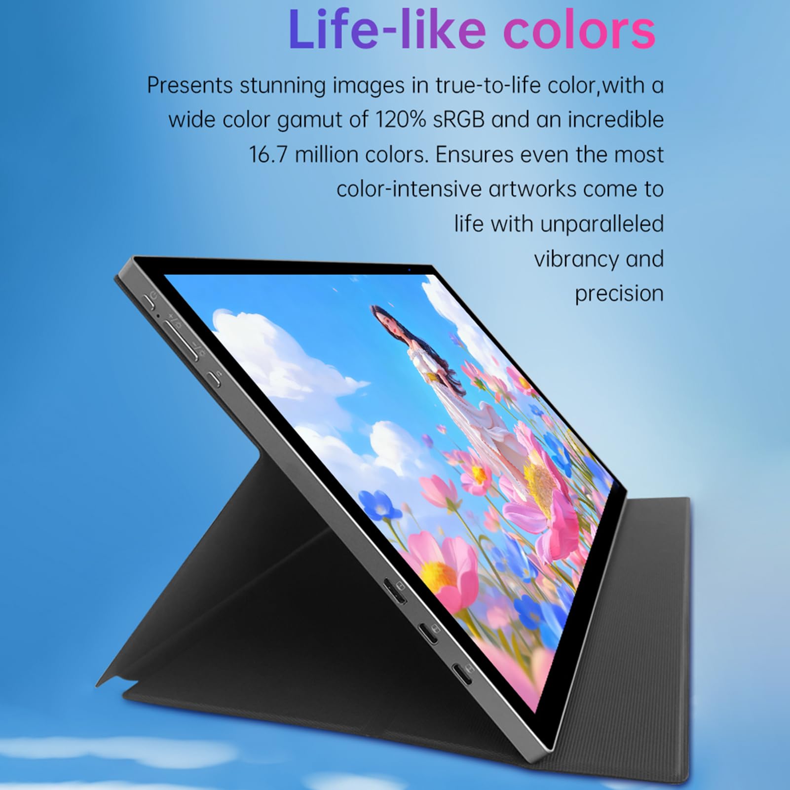 SENECESLI Tableta Gráfica de Dibujo P120T de 11,6 Pulgadas, Monitor de Pantalla con Control Táctil Sensible, 16384 Niveles de Presión, Lápiz óptico sin Batería, 10 Puntas de Lápiz