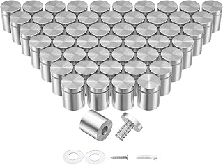 50 Pack 1"x1" Standoff Screws for Acrylic, Stainless Steel Standoff