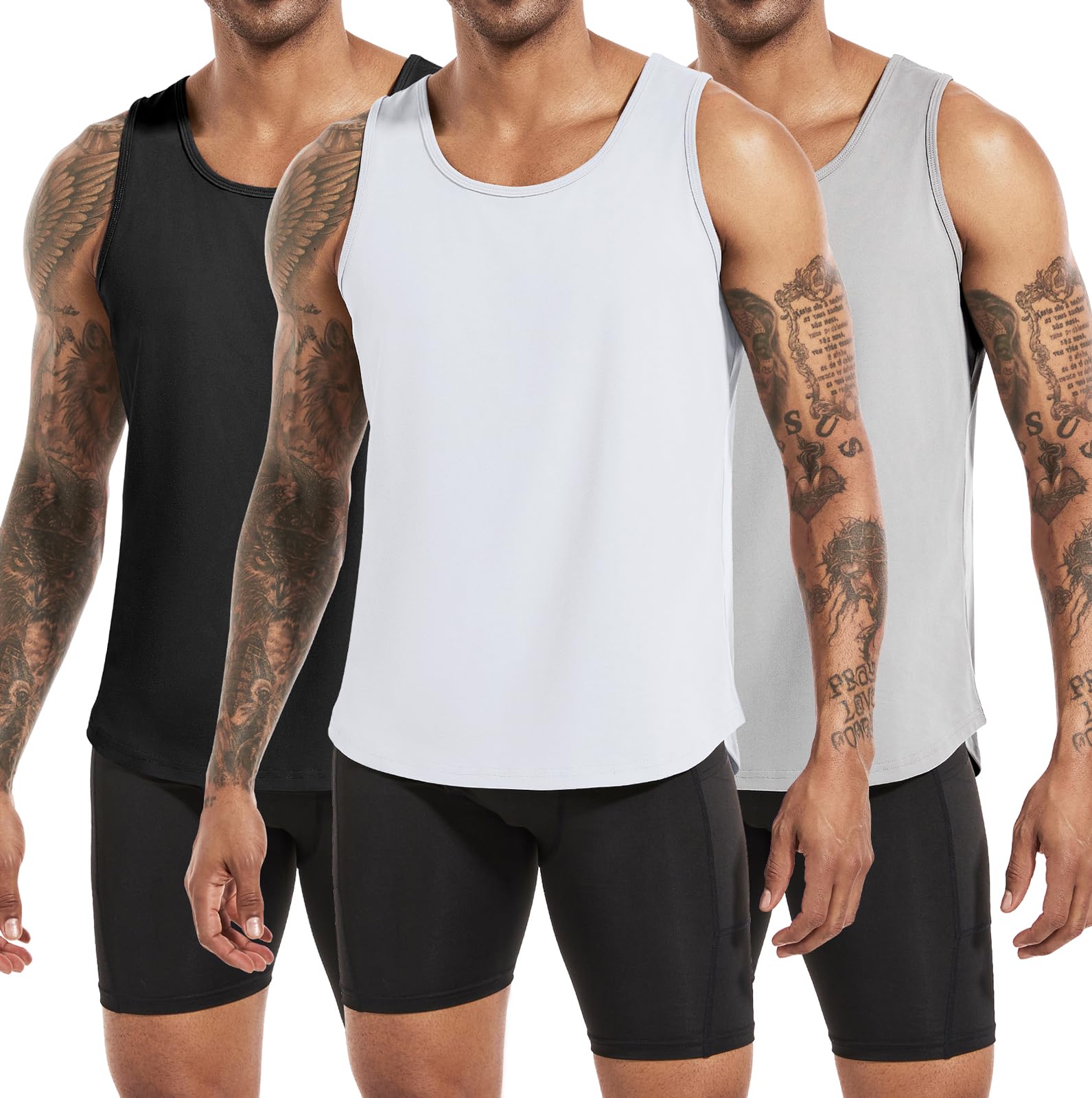 Boyzn Men's Cotton Workout Tank Tops, Athletic Gym Muscle Tank Top, Fitness Bodybuilding Sleeveless Tee Shirts for Men