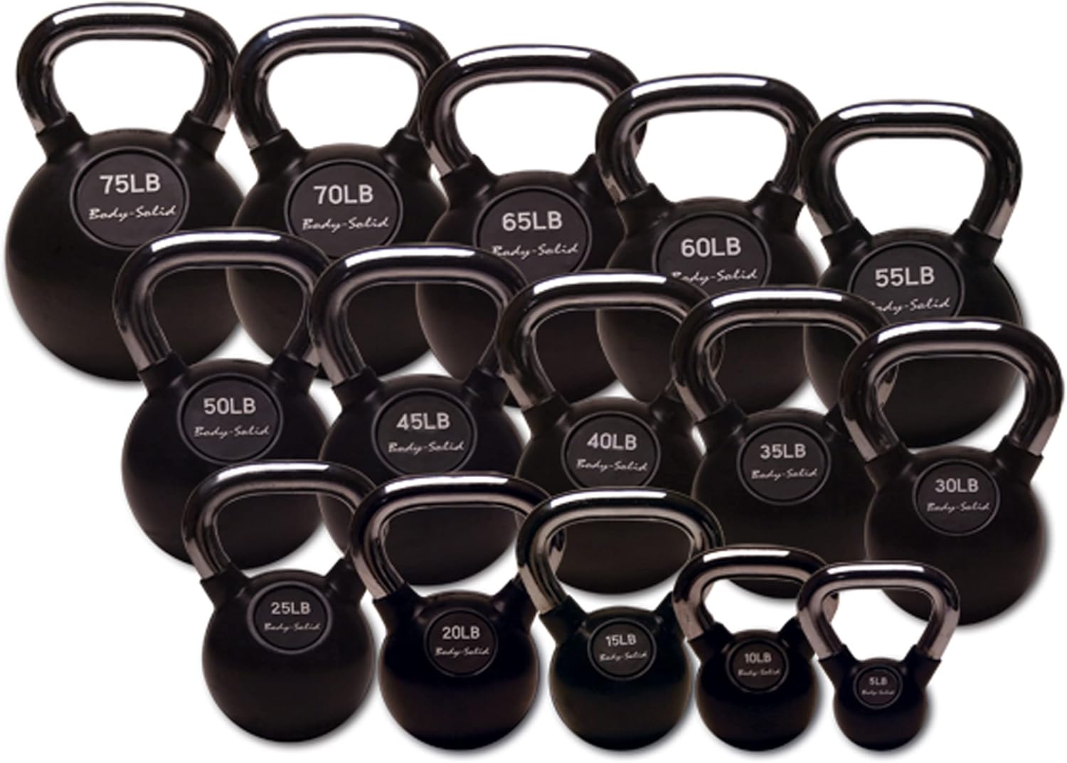 Body-Solid Chrome Rubber Coat Kettlebells 5-80 Pounds