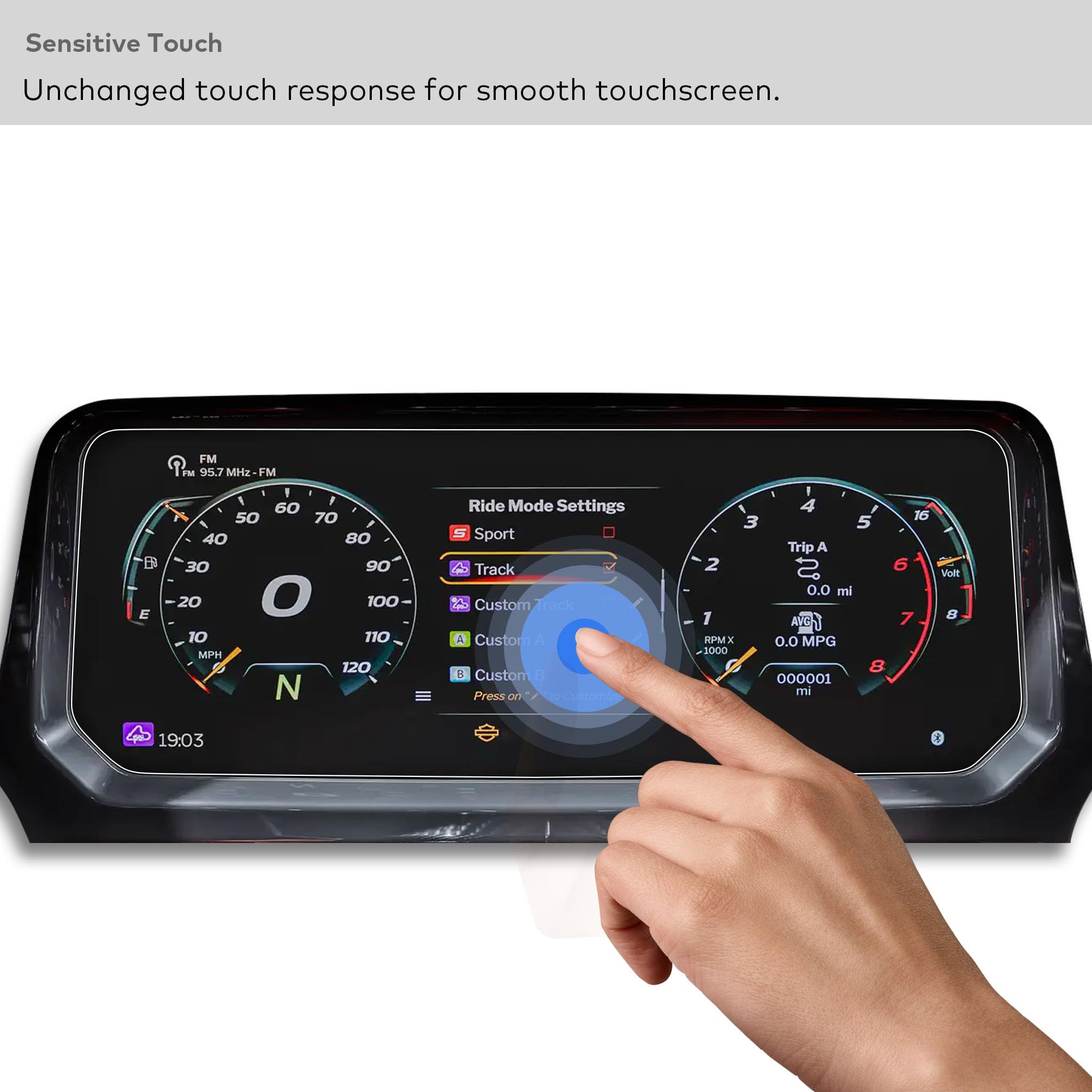 Pellicola vetro temperato per Harley Davidson FLTRXSTSE Road Glide (2024+) CVO Road Glide ST/RR (2024-2026) 12,3" touchscreen HD