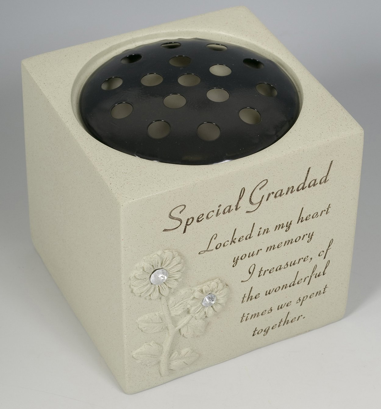 David Fischhoff SPECIAL GRANDAD DIAMANTE GRAVE POT, Beige - Image 2