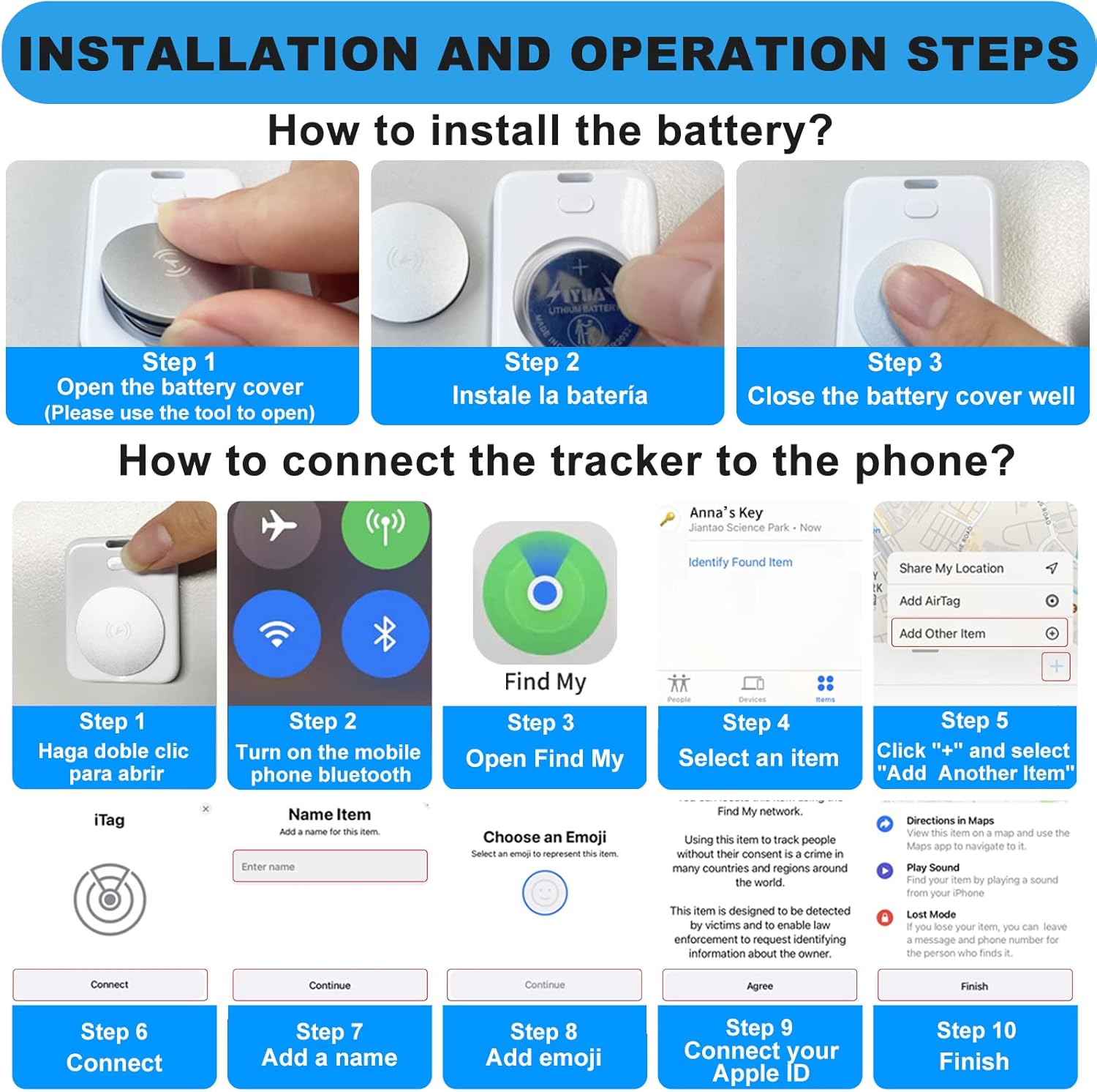 key finder item locator portable gps tracker bluetooth tracker compatible with apple find my high decibel beep long range bluetooth smart tracker