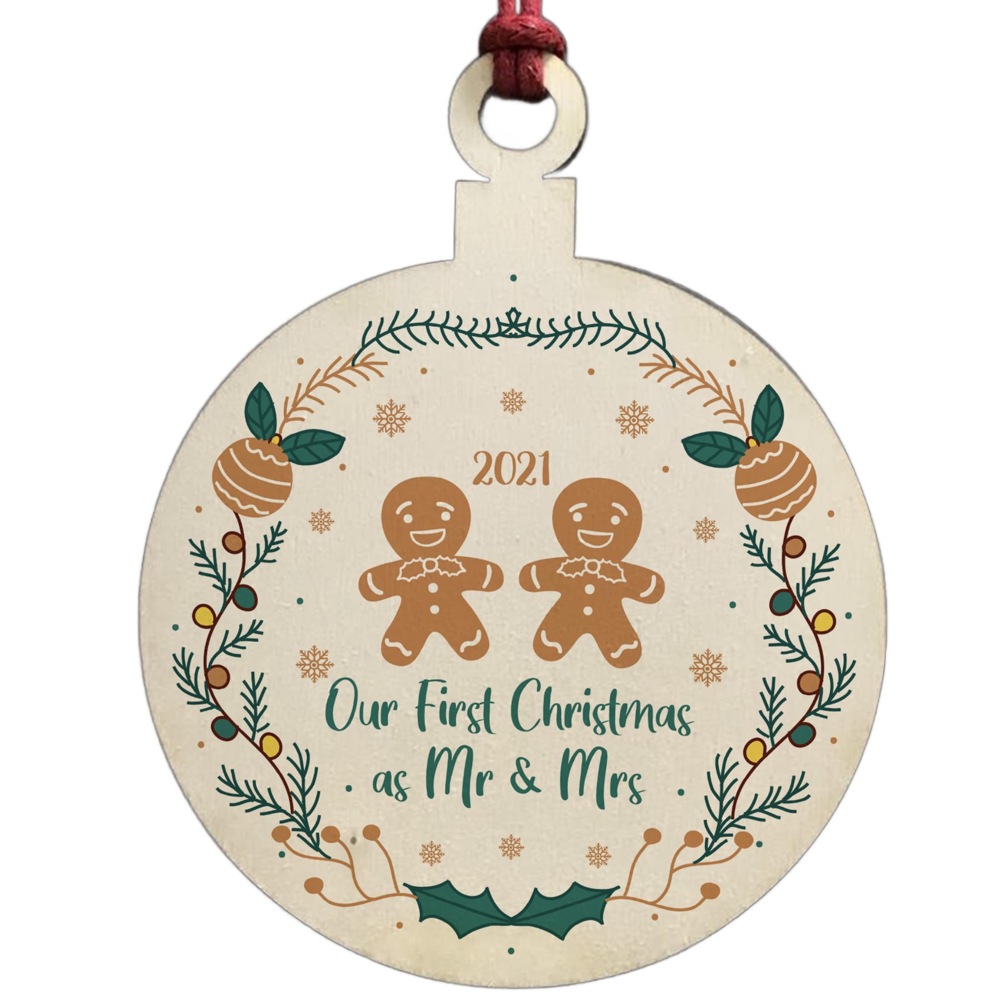 First Christmas As Mr And Mrs Personalised Decoration Gingerbread Couple Gift Keepsake