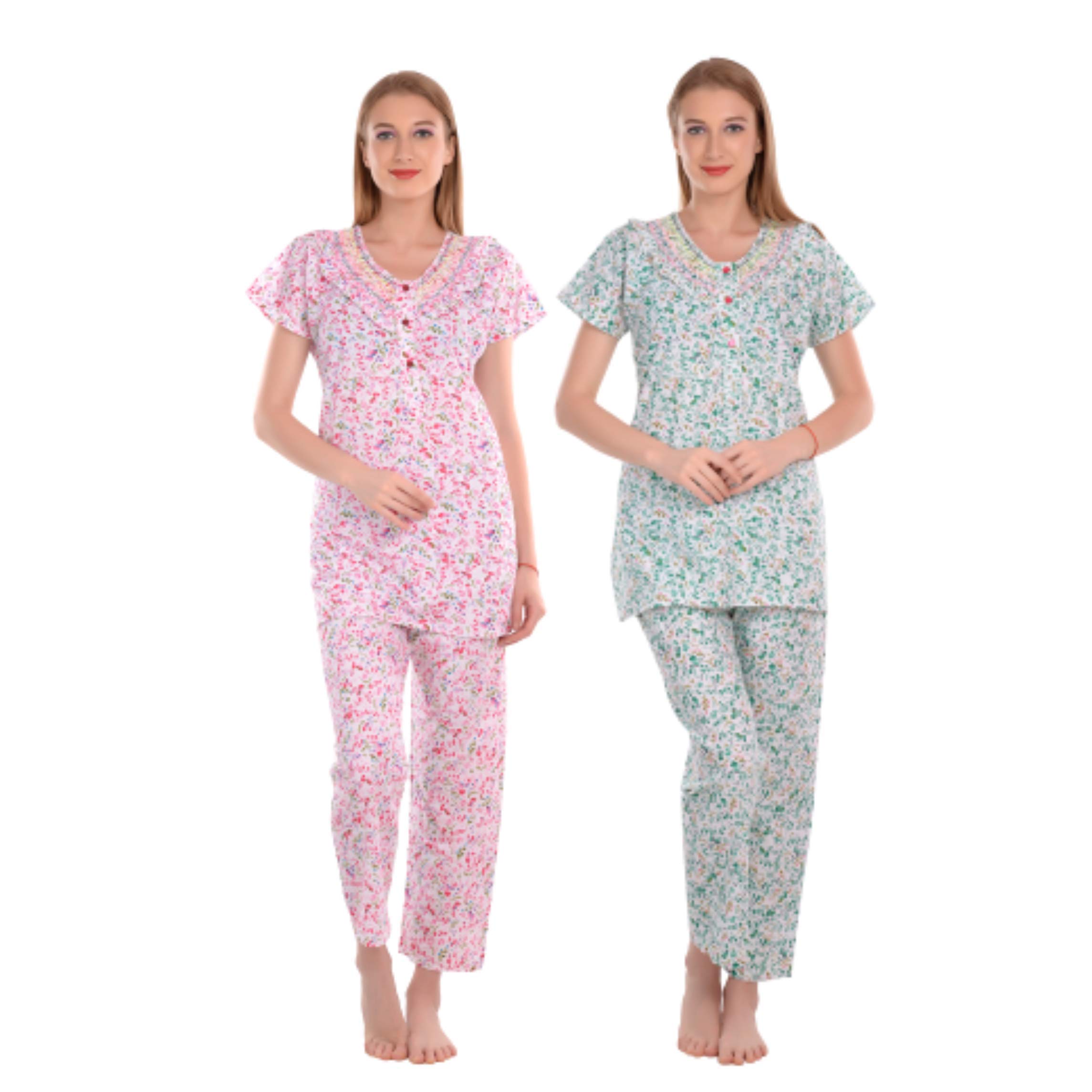 cierge Women's Cotton Printed Maxi Night Suit-picture-22