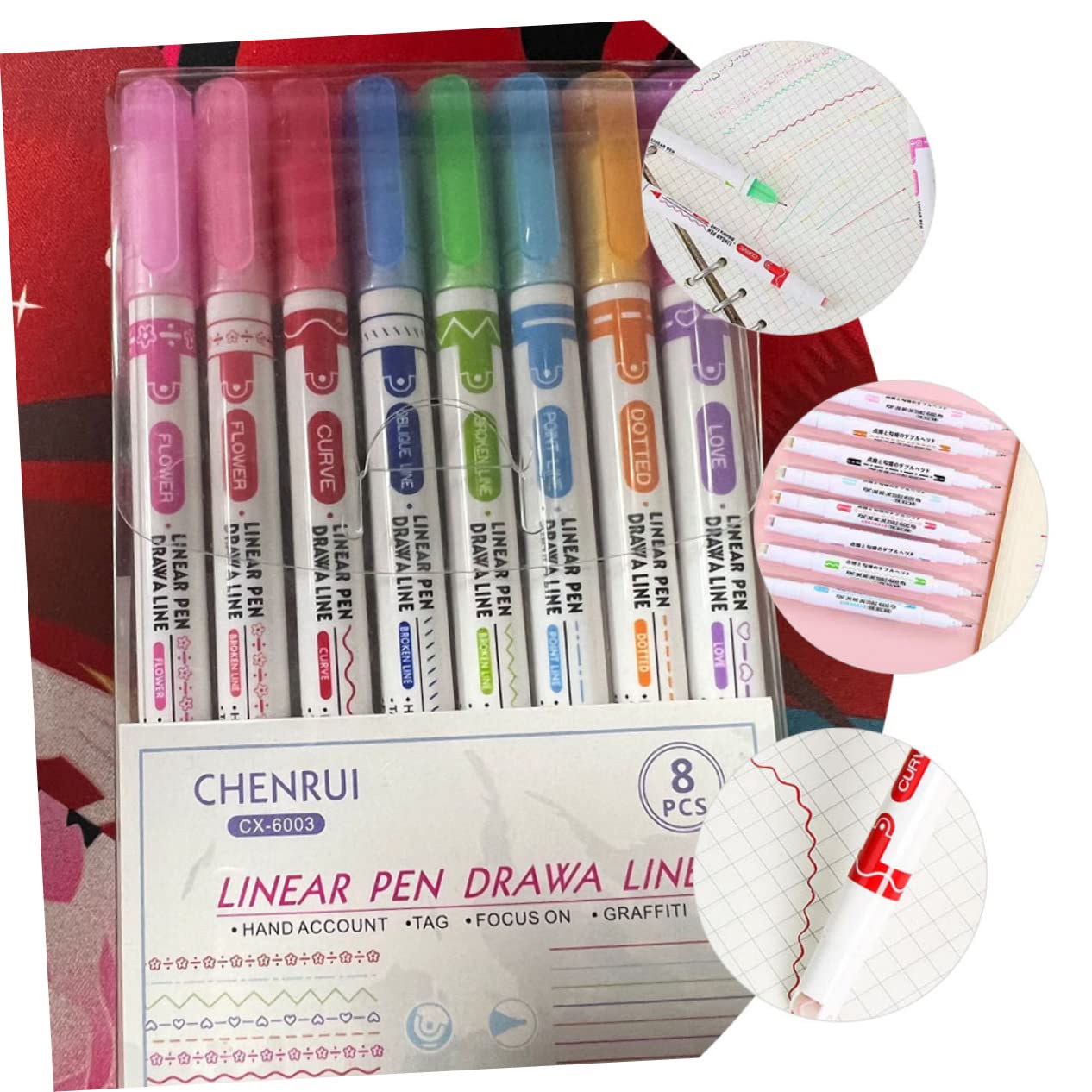 DOITOOL 4 Ensembles Stylos À Courbe Portable Pour Dessin Professionnel Marqueurs De Peinture Pour Maison Accessoires De Scrapbooking Et Projets Diy 8 Pièces * 4