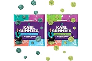 Feastables Karl Gummy Candy Combo: Sour Blue Raspberry and Sour Green Apple