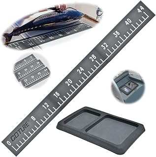 Goture 44" Segmented Boat Fish Ruler and Cell Phone Holder, EVA Foam Fish Ruler for Boat, Ultra Strong 3M Adhesive Fish Measuring Ruler, Waterproof Fishing Ruler Sticker for Boat Kayak, Black