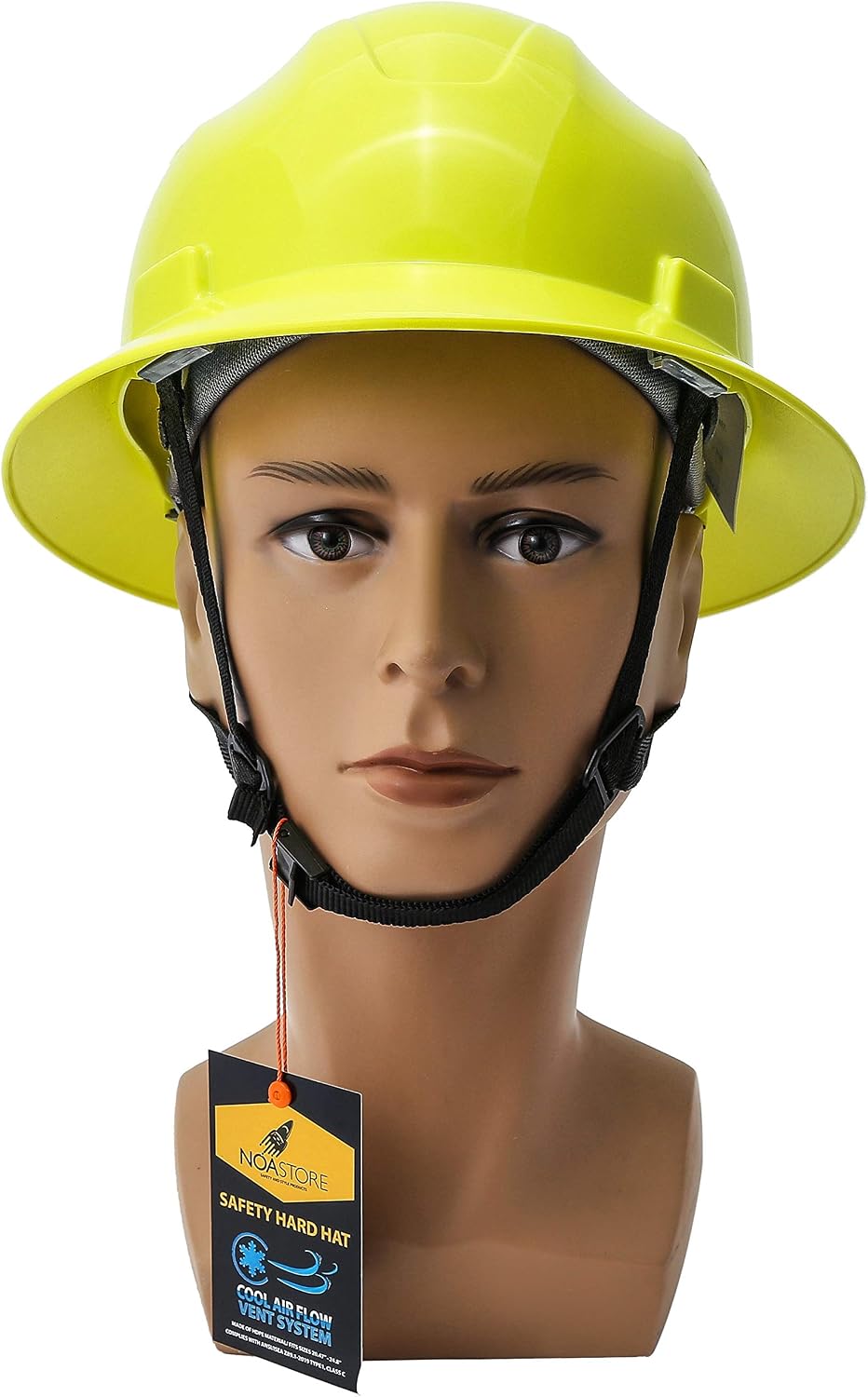 Noa Store Full Brim Hard Hat with HDPE Shell and Fast-trac Suspension Work Safety Helmet | Short Brim for Better Visibility Meets All Requirements for Type 1 Top Impact Helmet