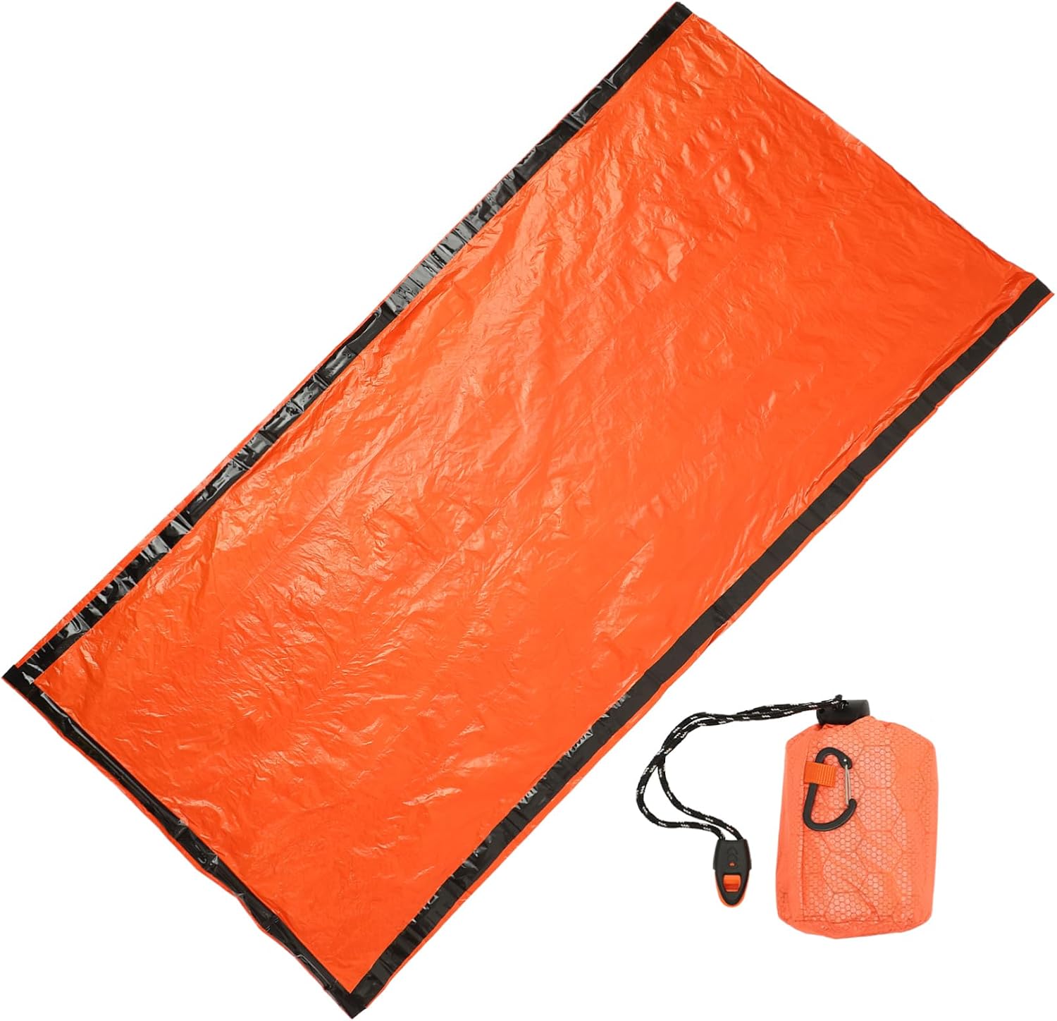 Portable Survival Sleep Bag Emergency Bivy Whistle Pe Aluminum Film Liner Compact Travel Accessory