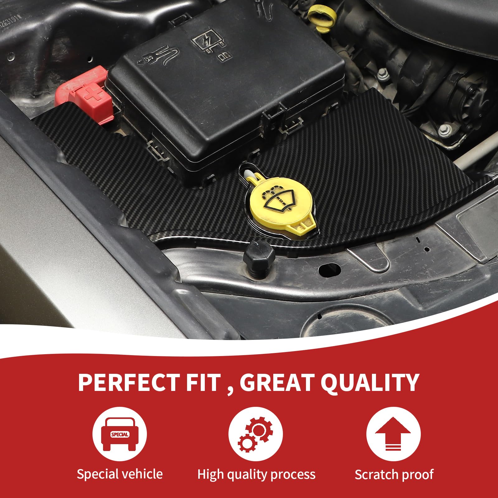 Carbon Fiber Windshield Washer Tank Cover For Dodge Challenger/Charger & Chrysler 300 2011-2024