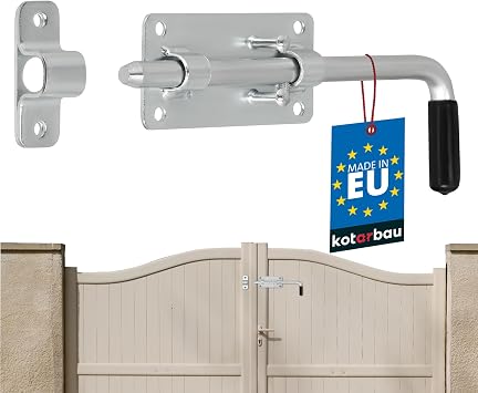 KOTARBAU Garage Door Bolt Bolt Galvanised Silver with Rubber Handle 220 mm