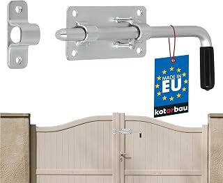 KOTARBAU® Garagentorriegel Bolzenriegel Verzinkt Silber mit Gummigriff 220 mm