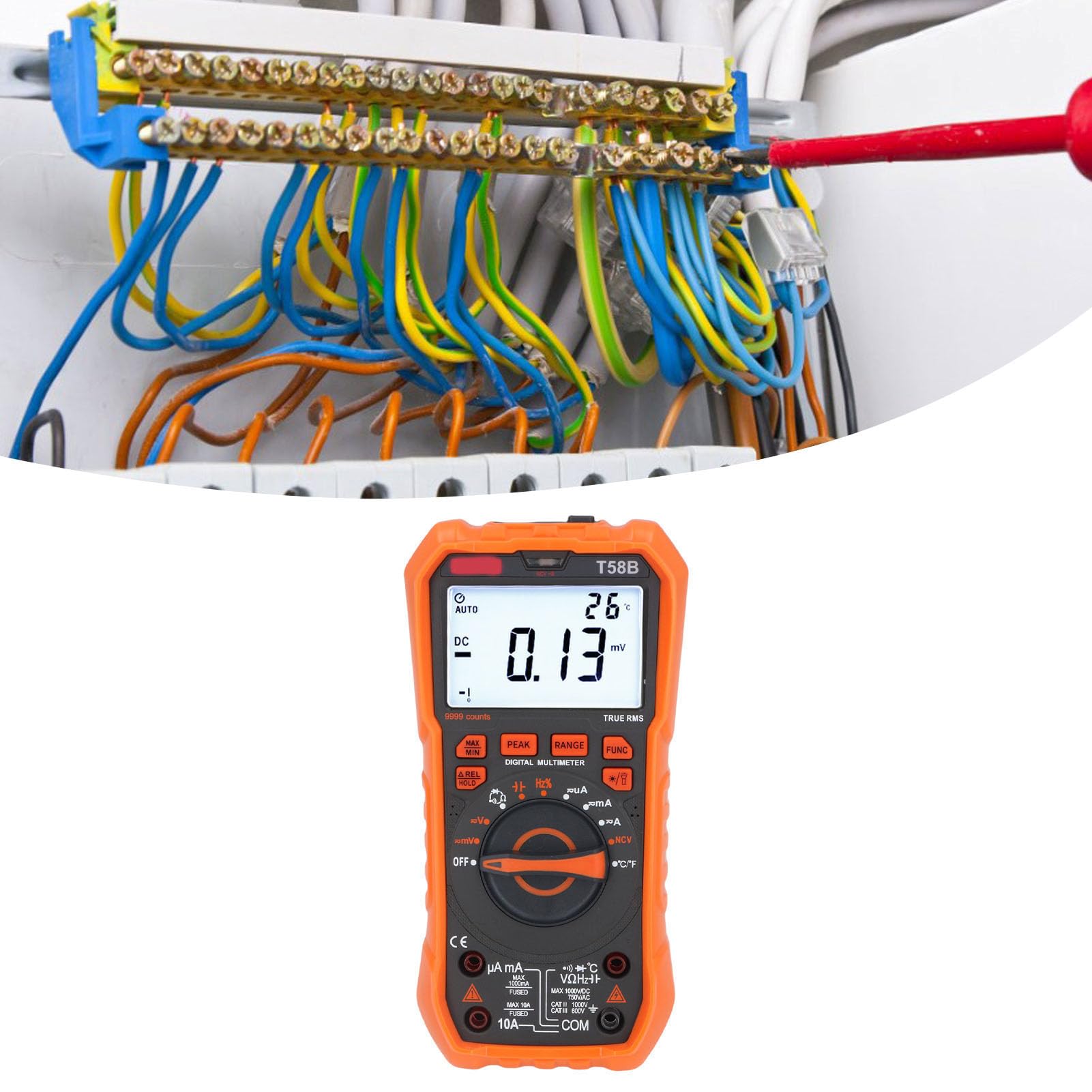 Multimetro Digitale 9999 Counti, T58B Smart CC Ac Tensione Tensione Tester Display Display LED