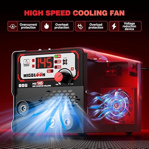 Miniatura 26 de Soldador MIG de 250 amperios - 4 en 1 MIG/Stick/Lift TIG Soldador de gas sin gas Digital MIG Soldador MIG 110V/220V Máquina de soldadura de pantalla