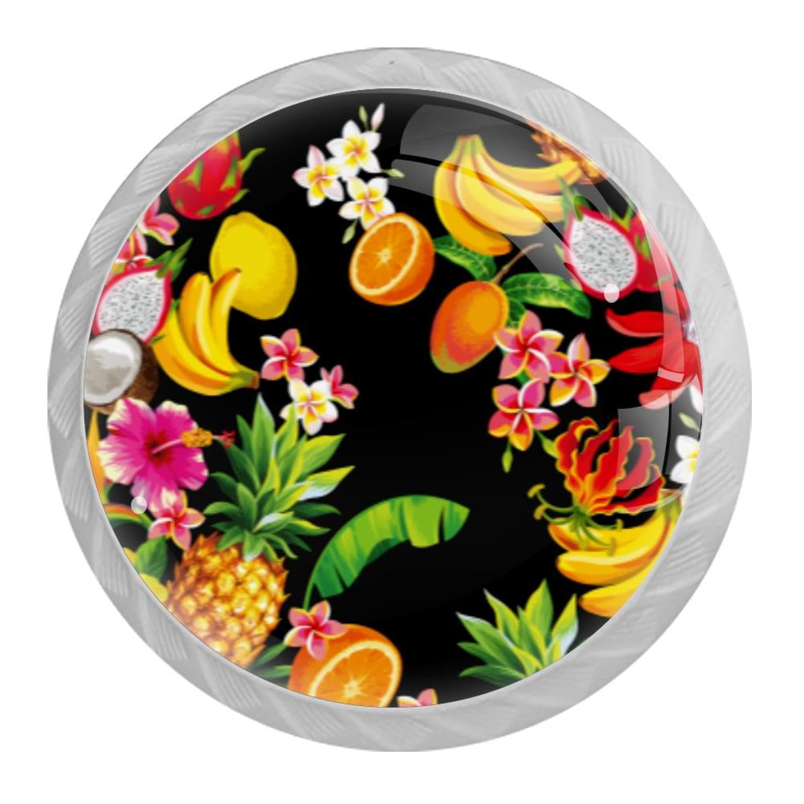 Tqmspg Multi20 4 Pieces Drawer Pulls Fruit Pineapple Lemon Door Knobs Dresser Handles For Kitchen Wardrobe Cupboard Hardware Furniture