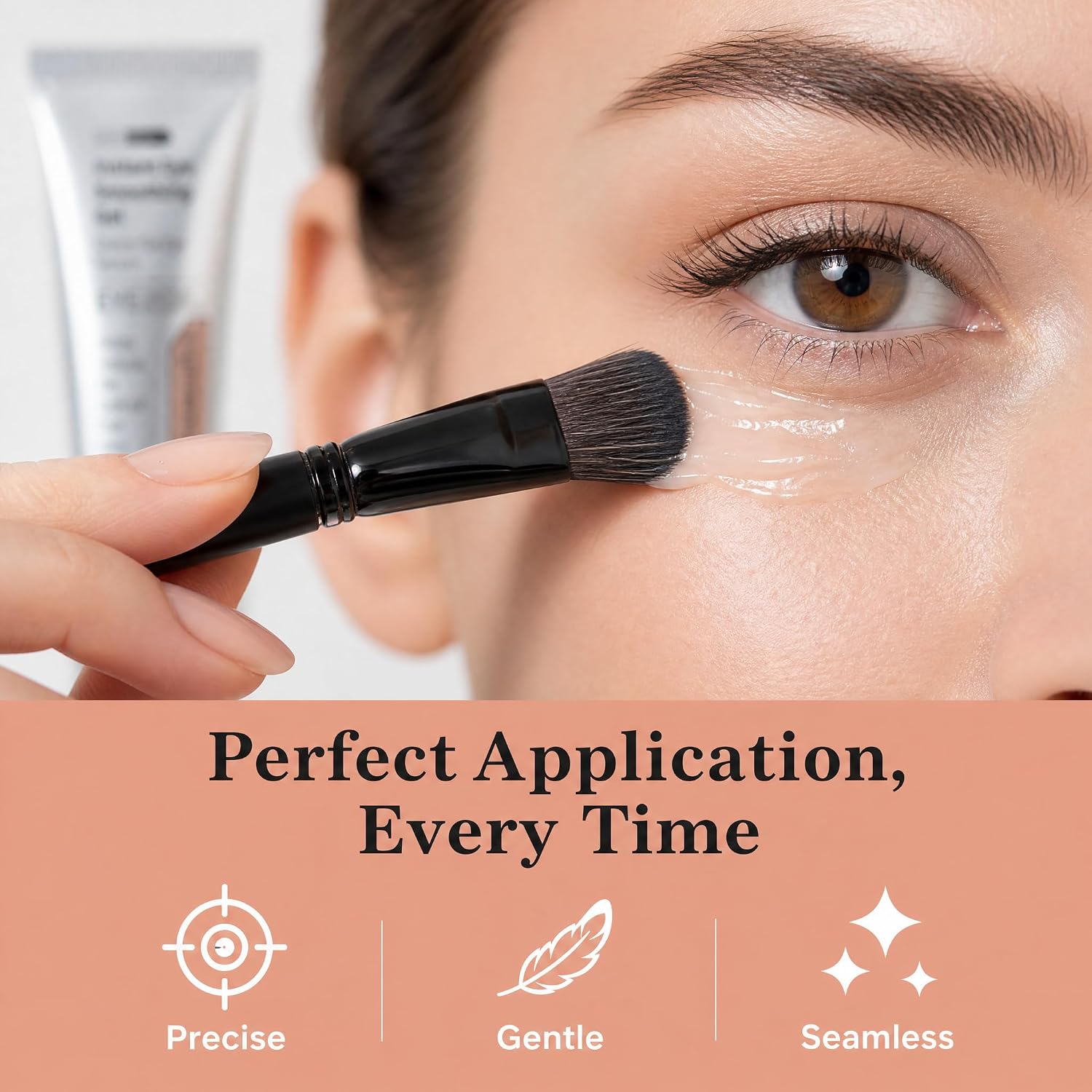 Instant Eye with Brush, Instant Firm Eye Tightener Serum, Reduces Fine Lines and Crow's Feet, For Firming Under-Wrinkles
