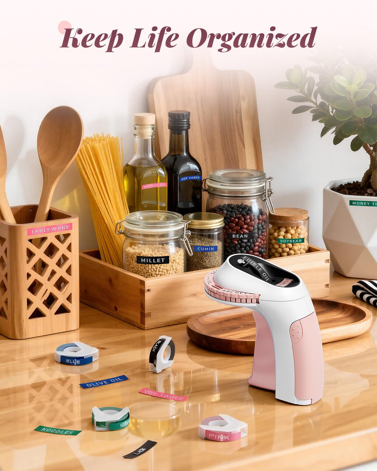 Phomemo Etichettatrice per goffratura, stile retrò, macchina per goffratura portatile, con 6 rotoli di nastri per goffratura 3D, per bambini, fai da te, casa, scuola, organizzazione ufficio, rosa