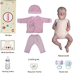 JIZHI Lifelike Reborn Baby Dolls - 18 inch Soft Body Realistic Newborn Baby Dolls American Sleeping Girl Dolls with Clothes and Toy Accessories Gift for Kids Age 3+