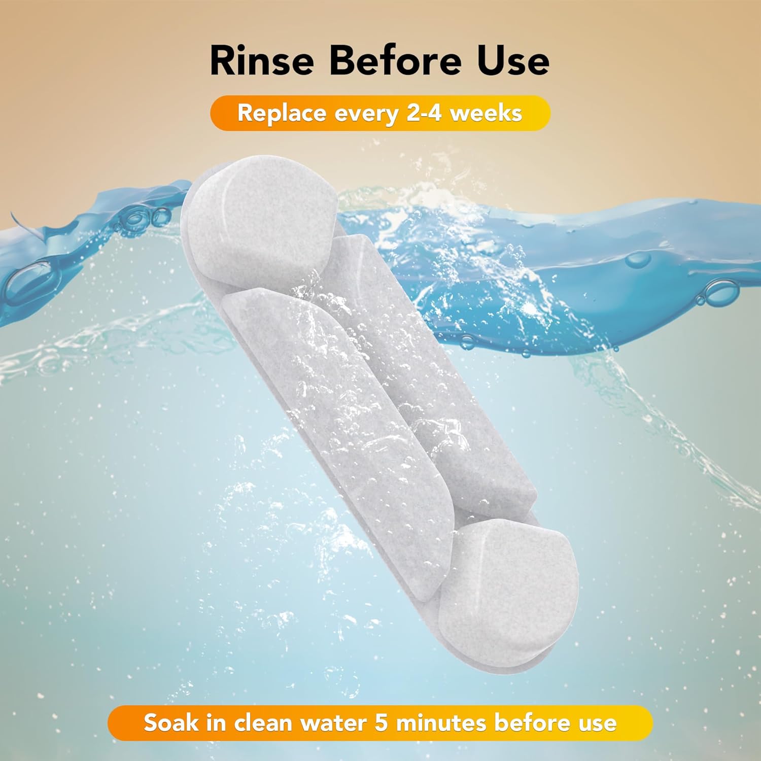 UPSKY 2.25Gal Elevated Dog Water Fountain Filter, 5 Pcs Replacement Filters, Multi-Layer Filtration System Carbon Filters Compatible with 8.5L/2.25Gal 4 Heights Adjustable Fountain - Image 5