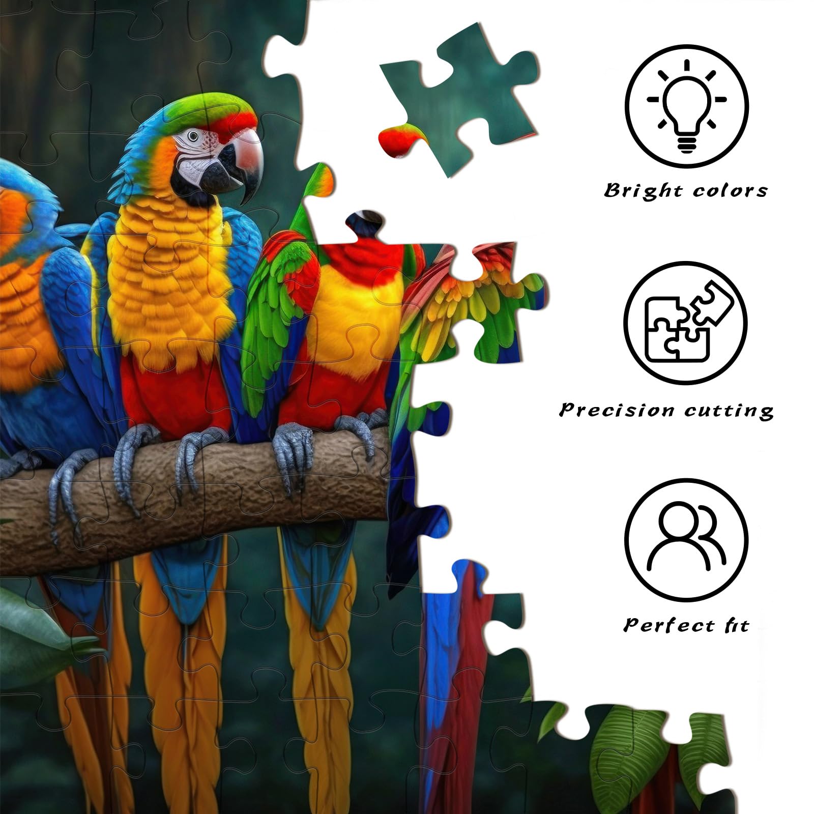 HUADADA -Jigsaw Puzzles for Adults 1000 Piece Colorful Parrot 1000 Piece Jigsaw Puzzles for Adults Gifts, 1000 Pieces - Image 4