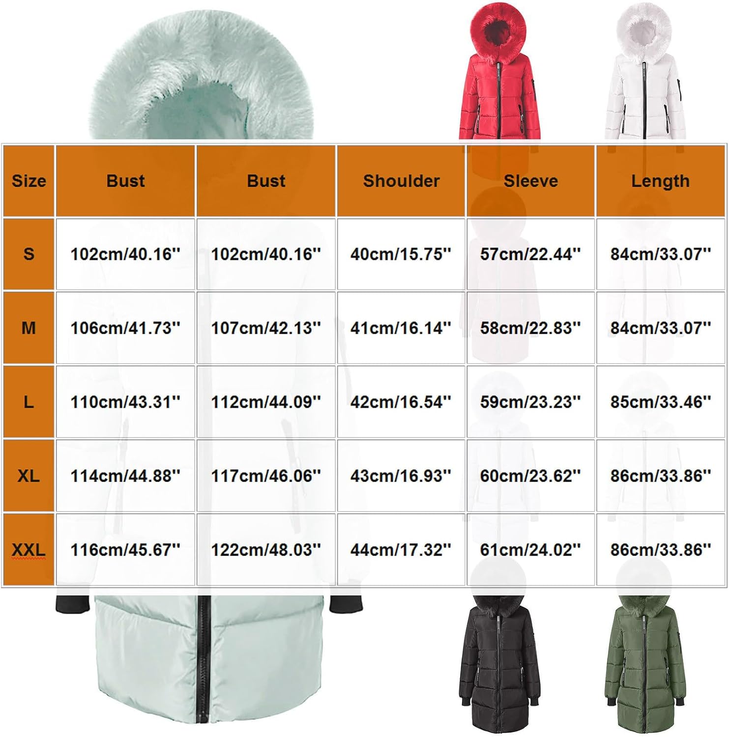 Womens Long Parka Winter Coats Warm Puffer Quilted Down Jacket Fashion Zip Up Hooded Outerwear with Pockets