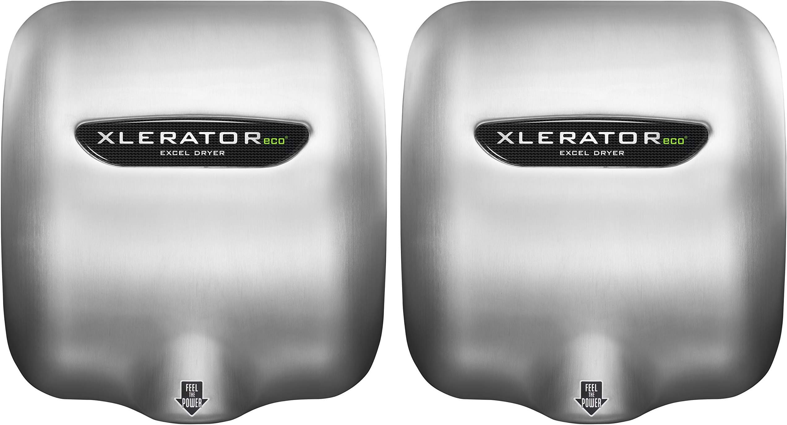 XLERATOReco XL-SB-ECO 1.1N High Speed Commercial Hand Dryer, Excel Dryer, Brushed Stainless Cover, Automatic Sensor, Surface Mount, Noise Reduction Nozzle, LEED Credit, No Heat 110/120V (2 PK)
