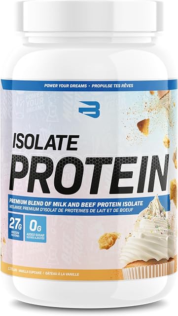 Isolate Protein - Believe Supplements - 27g of complete protein per serving (1.76lbs, Vanilla Cupcake)