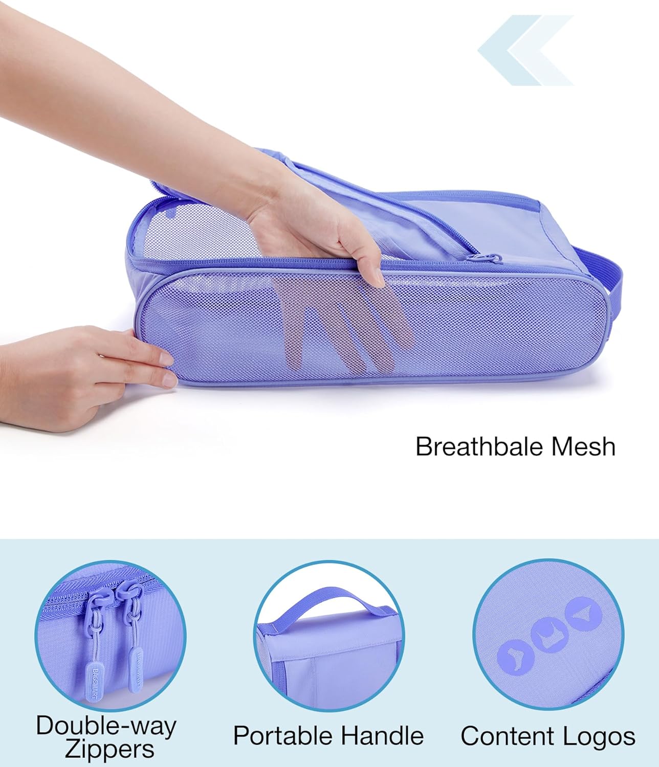 BAGSMART Keep Shape Packing Cubes for Travel, 6 Set Travel Cubes for Packing, Lightweight Suitcase Organizer Bags Set for Travel Essentials - Image 7