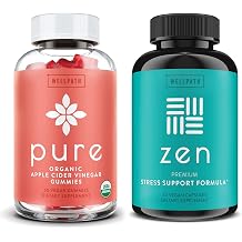 WellPath Pure Apple Cider Vinegar with Mother Gummies & Zen Mood Support Supplements Bundle - Detox & Calm Energy Combination, Vegan, 60 Cts Each