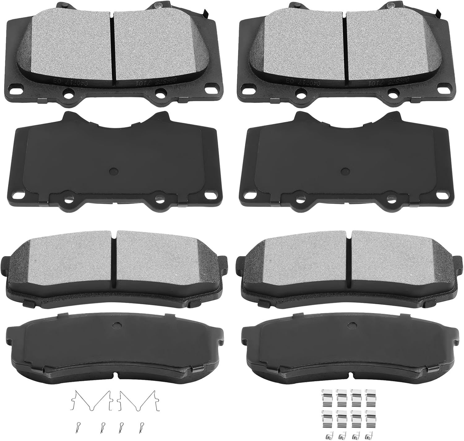ECCPP Brake Pads 8pcs Ceramic Brake Kits fit 2010-2019 for Lexus GX460, 2003-2009 for Lexus GX470, 2003-2019 for Toyota 4Runner, 2007-2014 for Toyota FJ Cruiser, 2001-2007 for Toyota Sequoia
