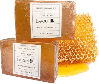 BEAUTI4U Honey Soap Base - Includes Goat Milk Soap Making Kit - Melting and Pouring Soap Base - Melt and Pour Soap Kit - Organic Soap Base for Soap Making