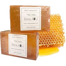 BEAUTI4U Honey Soap Base - Includes Goat Milk Soap Making Kit - Melting and Pouring Soap Base - Melt and Pour Soap Kit - Organic Soap Base for Soap Making