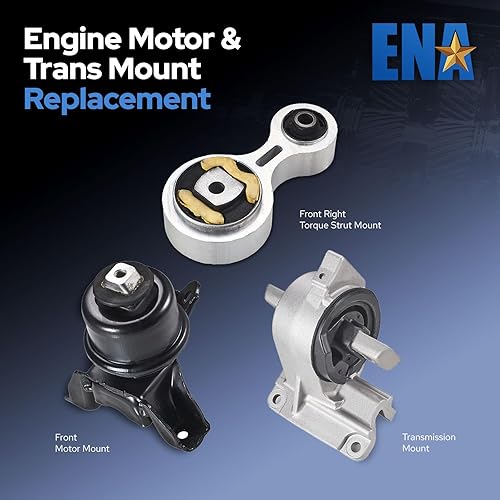 Miniatura 2 de ENA Juego de 3 soportes de motor delantero y motor transversal compatibles con Ford Mercury 2006 2007 2008 2009 Fusion Milan 2.3L 3.0L repuesto para