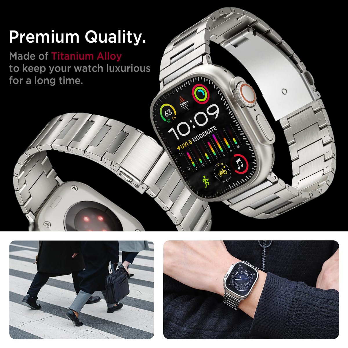 Miimall Titanium Strap for Apple Watch Ultra 3 Series 11 10 9 8 7 6 5 4 SE 3 2 1 - Image 2
