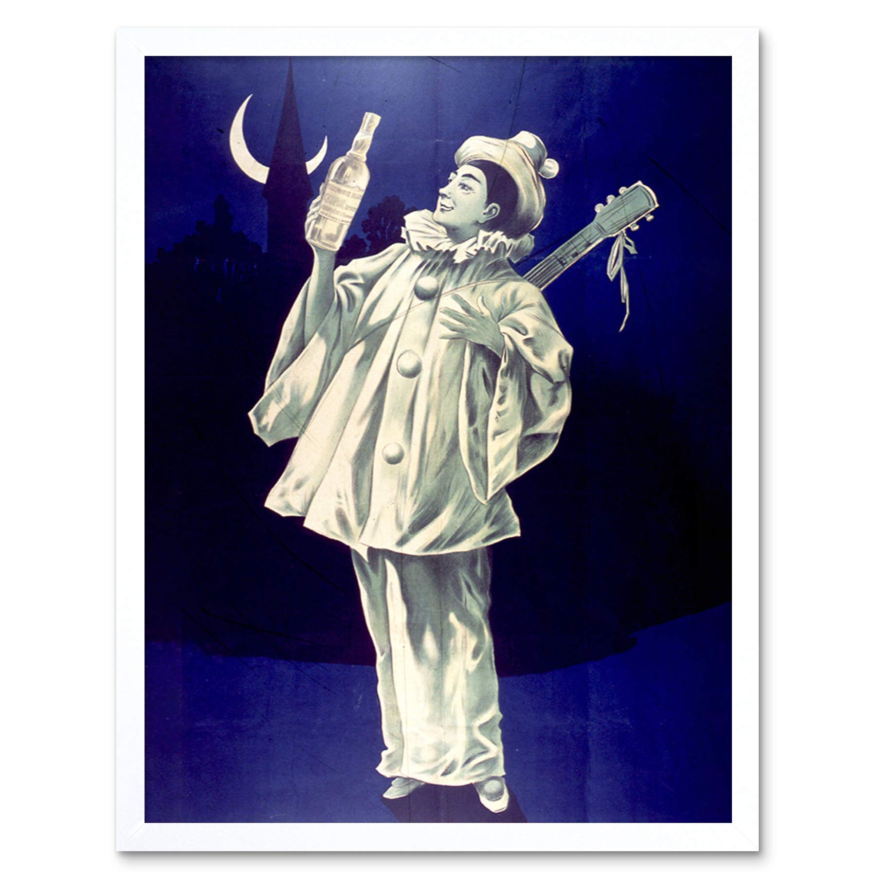 Amazon.com: Dallion White Vermouth Pierrot Clown Advert Art Print