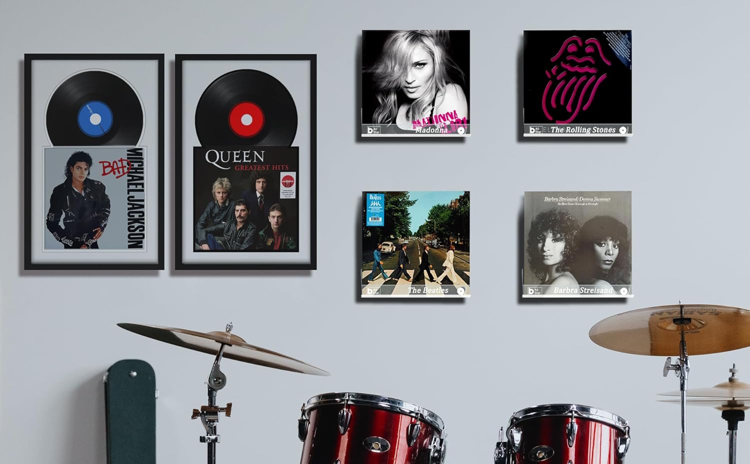 Vinyl Record Frame Album Frame for Frame Made to Display Records Home Decor LP Vinyl Record Display (Black Bottom Mat, 2Pack)